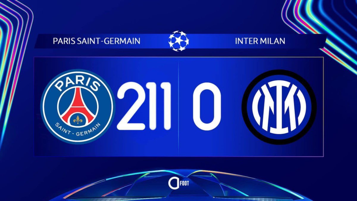 ⚽️ BUUUUUUUUUUUUUUUT DU MEC QUI A DIT « LA BLAGUE EST TROP LONGUE VOUS FORCEZ » !!!!! ❤️💙

PARIS 🇫🇷 211-0 🇮🇹 INTER MILAN

#PsgInter #UCLfinal