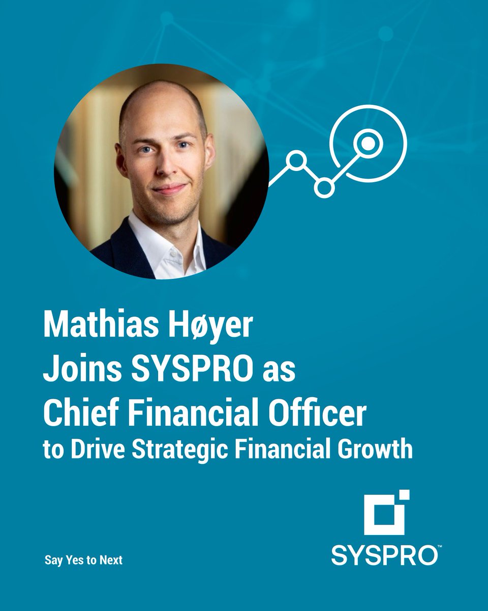 We’re proud to welcome Mathias Høyer as SYSPRO’s new Chief Financial Officer.

We’re excited for the journey ahead as we continue to expand, improve efficiency, and create meaningful impact for our customers and stakeholders: hubs.ly/Q03qrBHj0 

#SYSPRO #SayYesToNext