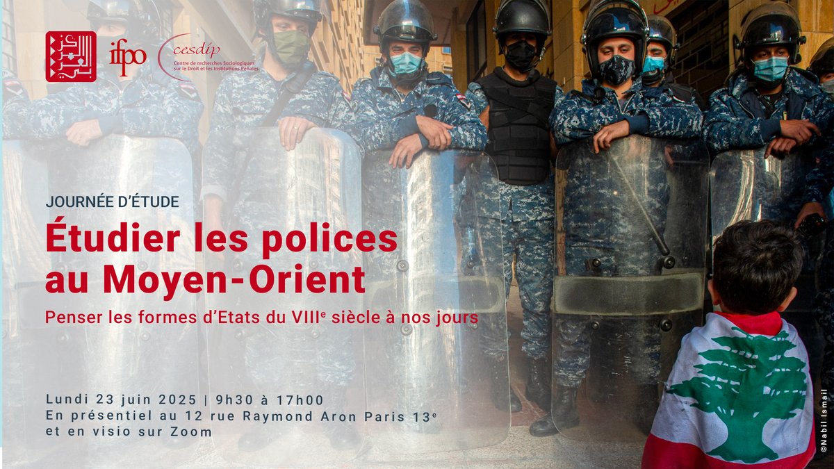 CAREP Paris (@carepparis) on Twitter photo 🔔 LUNDI PROCHAIN >>>
📌 JOURNÉE D'ÉTUDE | "Étudier les Polices au Moyen-Orient. Penser les formes d'États du VIIIe siècle à nos jours"
🤝 En partenariat avec l'<a href="/ifporient/">ifpo</a>
👉Avec : Yavuz Aykan (<a href="/SorbonneParis1/">Université Paris 1 Panthéon-Sorbonne</a>), Hassan Bouali <a href="/Hassan10Bouali/">Hassan Bouali أيت بوعلي حسن</a>, Pascal Buresi <a href="/elmoro12345/">Pascal Buresi</a> (<a href="/CNRS/">CNRS 🌍</a>), 🔔 LUNDI PROCHAIN >>>
📌 JOURNÉE D'ÉTUDE | "Étudier les Polices au Moyen-Orient. Penser les formes d'États du VIIIe siècle à nos jours"
🤝 En partenariat avec l'<a href="/ifporient/">ifpo</a>
👉Avec : Yavuz Aykan (<a href="/SorbonneParis1/">Université Paris 1 Panthéon-Sorbonne</a>), Hassan Bouali <a href="/Hassan10Bouali/">Hassan Bouali أيت بوعلي حسن</a>, Pascal Buresi <a href="/elmoro12345/">Pascal Buresi</a> (<a href="/CNRS/">CNRS 🌍</a>),
