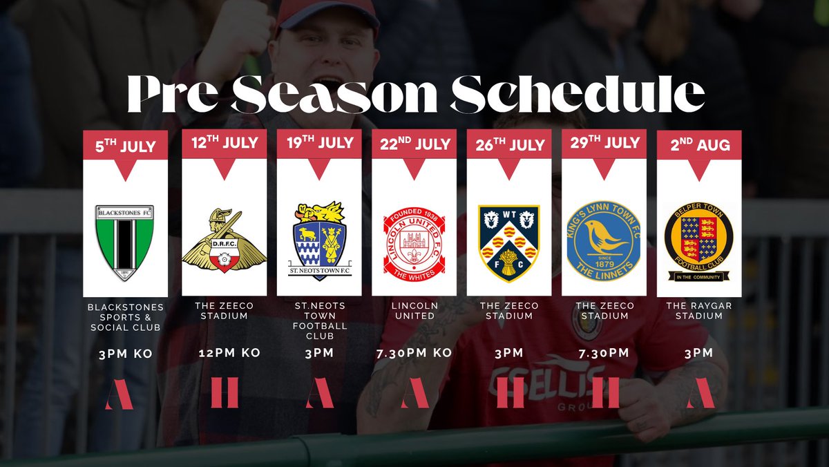𝗣𝗥𝗘-𝗦𝗘𝗔𝗦𝗢𝗡 𝗙𝗥𝗜𝗘𝗡𝗗𝗟𝗜𝗘𝗦 🔐 

Here's our 𝙘𝙤𝙣𝙛𝙞𝙧𝙢𝙚𝙙 pre-season friendlies so far... 🫵

With HOME action to keep you busy this summer and some great oppositions at The Zeeco Stadium