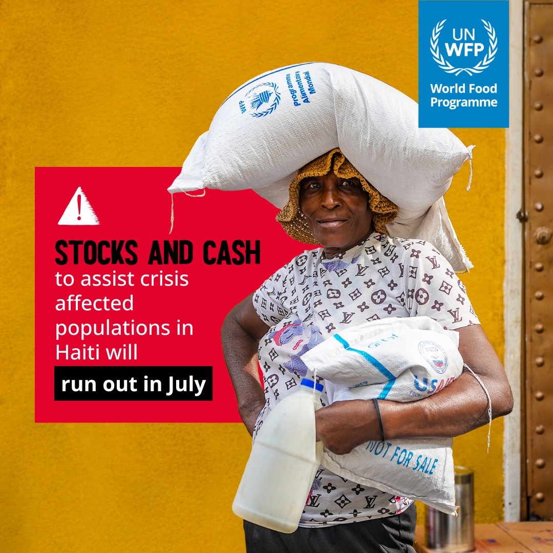 WFP Haiti (PAM) 🕊️ (@wfp_haiti) on Twitter photo Hunger in #Haiti has never been worse: More than 1/2 the population doesn't have enough to eat.
But <a href="/WFP/">World Food Programme</a> only has stocks & cash to support crisis-affected populations until July, including assistance to displaced people & those living in areas facing emergency levels of hunger. Hunger in #Haiti has never been worse: More than 1/2 the population doesn't have enough to eat.
But <a href="/WFP/">World Food Programme</a> only has stocks & cash to support crisis-affected populations until July, including assistance to displaced people & those living in areas facing emergency levels of hunger.