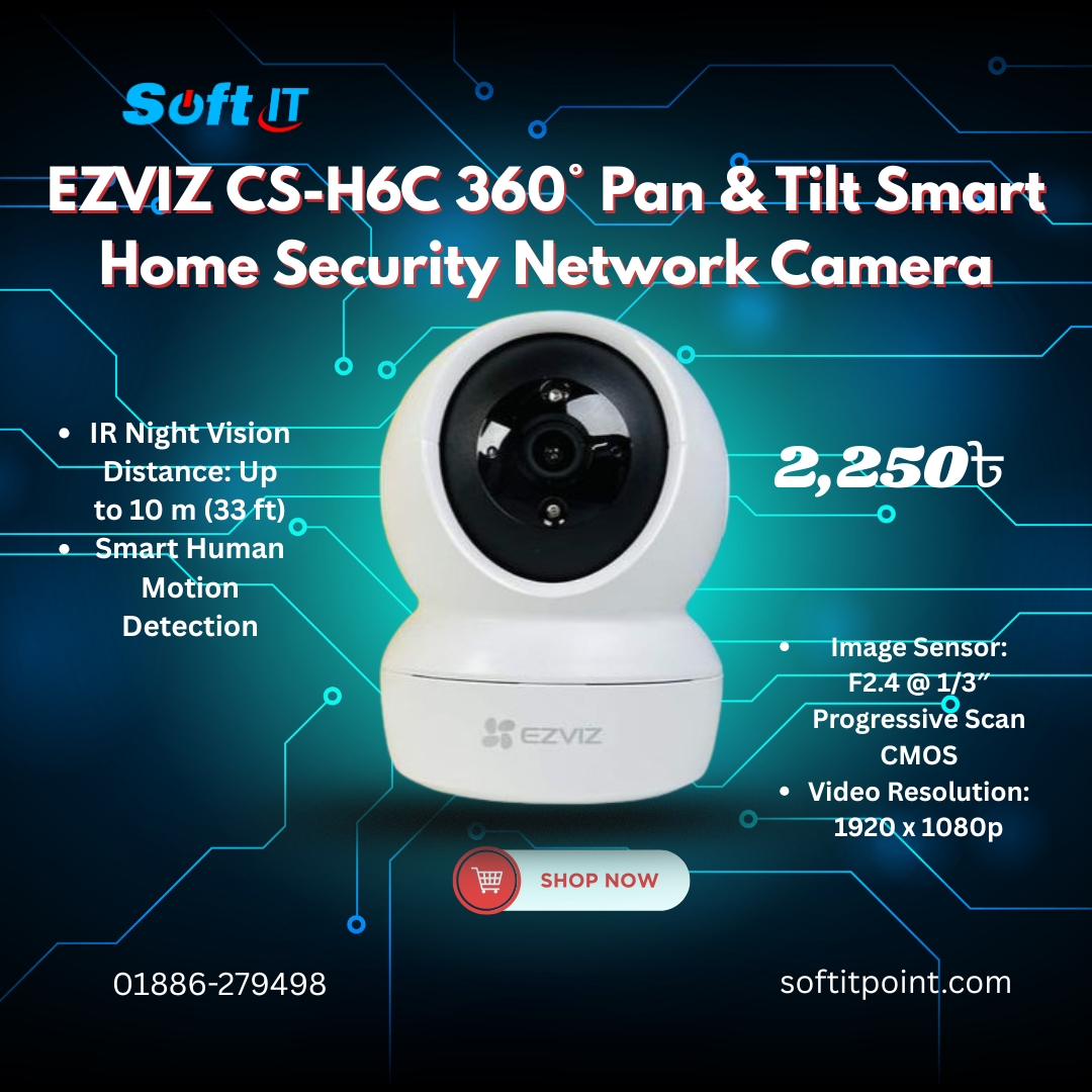softitpoint's tweet image. EZVIZ CS-H6C 360° Smart Home Security Camera at an unbeatable price!

💰 Now Only: 2,250৳ (Was 3,000৳)
softitpoint.com/product/ezviz-…

📞 Call Now: 01886-279498
📍 Soft IT Point – Your trusted tech store!

#EZVIZCamera #SmartHomeSecurity #NightVisionCamera #360SecurityCam #SoftITPoint