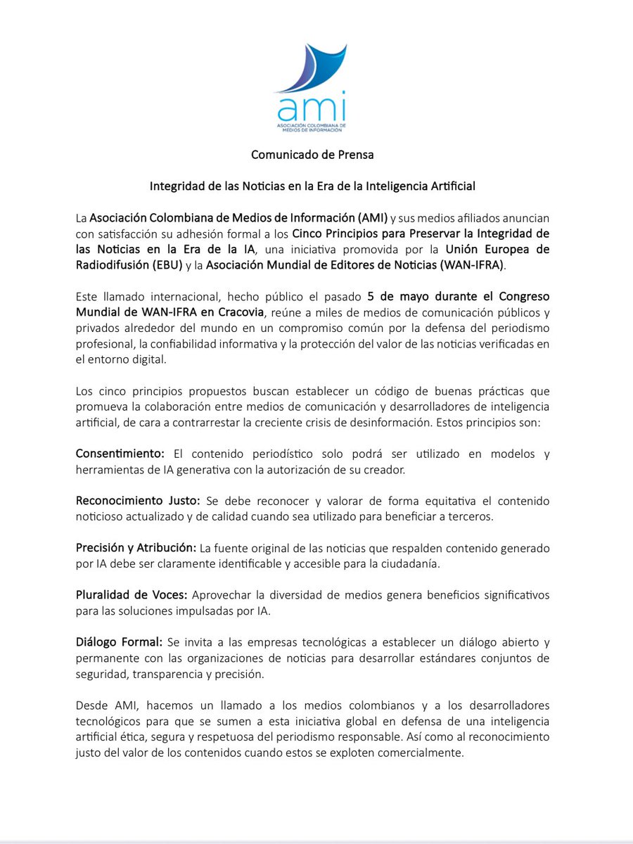 Asociación Colombiana de Medios de Información tweet media