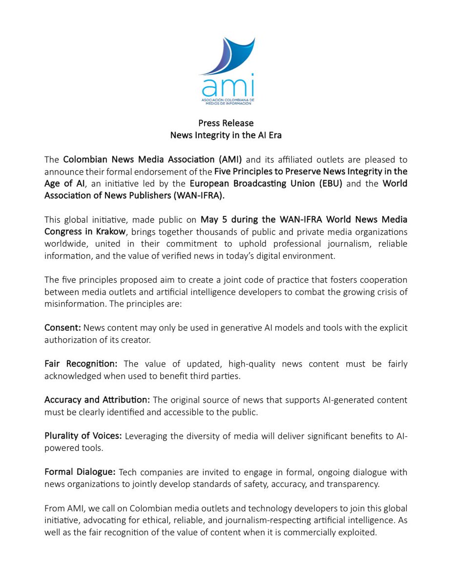 Asociación Colombiana de Medios de Información tweet media