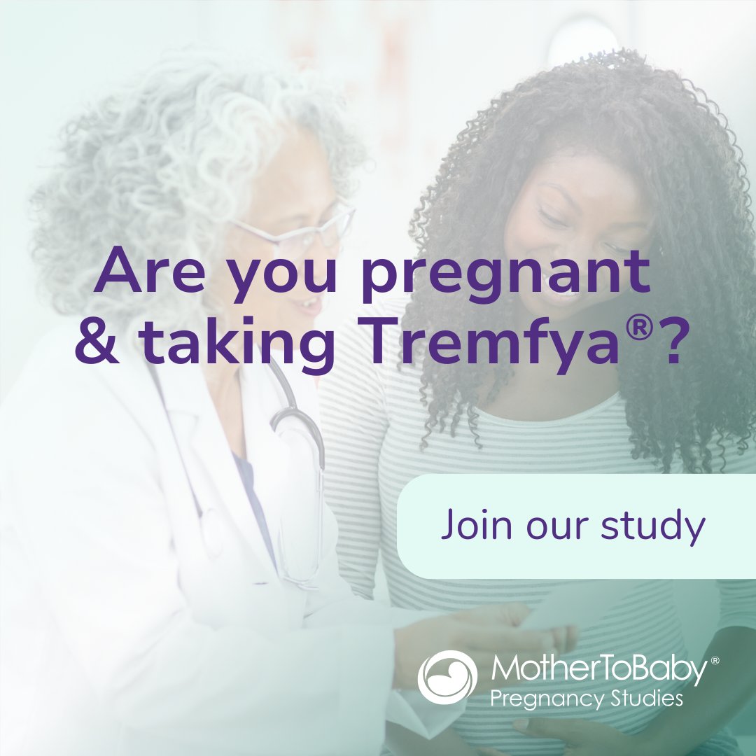 MotherToBaby is currently enrolling pregnant women in an observational study looking at Tremfya® (guselkumab). All studies are conducted through phone interviews—no changes to normal treatment or travel required. ➡️ MotherToBaby.org/Studies