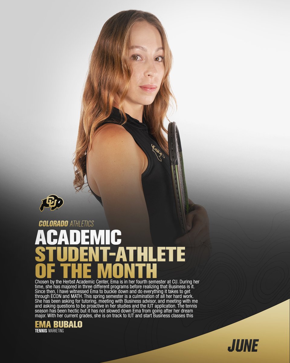 Congratulations to Ema Bubalo for being selected as one of our Herbst Academic Center student-athletes of the month for June!
<a href="/CUBuffsFootball/">Colorado Buffaloes Football</a>
@cubuffslead
@nfoura12 #HACademcis #GoBuffs #STUDENTathlete