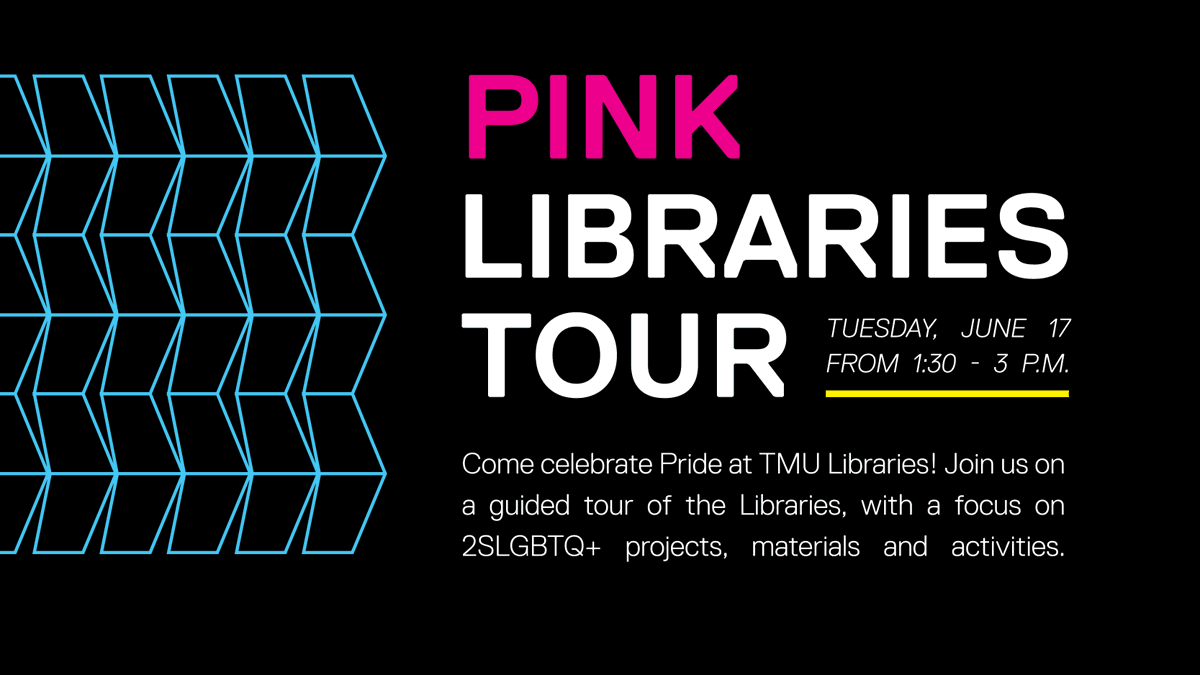 It's Pride month and we're celebrating by bringing back our Pink Libraries Tour 🏳️‍🌈

Join us at 1:30 p.m. on Tuesday, June 7 for a guided tour of the Libraries, with a focus on 2SLGBTQ+ projects, materials and activities.

TMULibraries.short.gy/PinkLibraries_…
