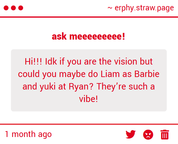 SORRY IM SO SLOW AT CHECKING STRAWPAGE I WILL! ITS SO CUTE