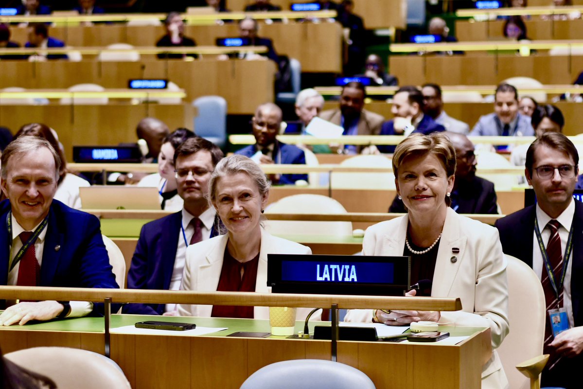 Baiba Braže (@braze_baiba) on Twitter photo A historic day for #Latvia ! For the first time ever, 🇱🇻 has been elected to the <a href="/UN/">United Nations</a> Security Council.
We are honoured by the trust placed in us and ready to take on this responsibility to defend the rules-based international order.
🇱🇻 🇺🇳 A historic day for #Latvia ! For the first time ever, 🇱🇻 has been elected to the <a href="/UN/">United Nations</a> Security Council.
We are honoured by the trust placed in us and ready to take on this responsibility to defend the rules-based international order.
🇱🇻 🇺🇳