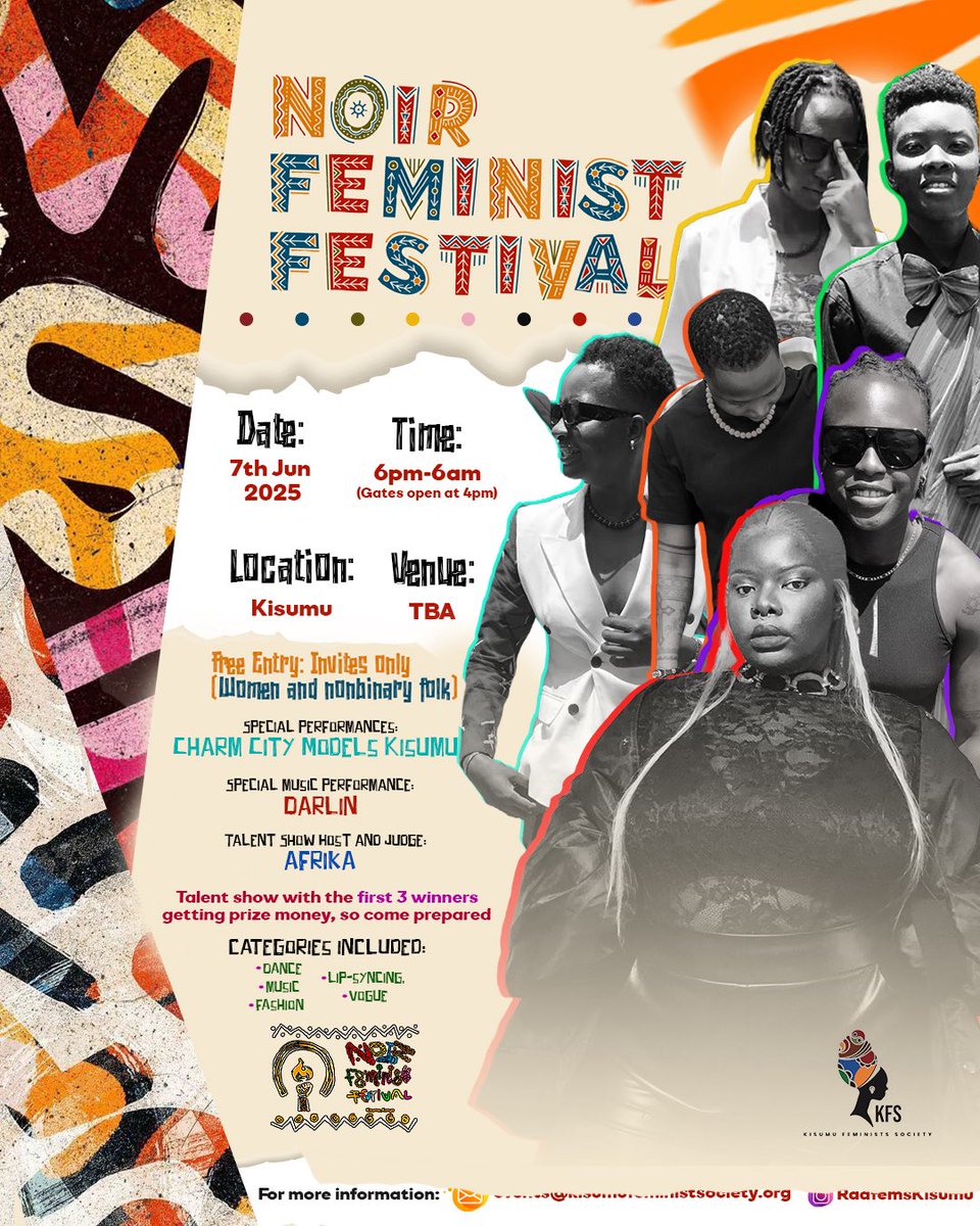 Kisumu Feminists' Society (@radfemskisumu) on Twitter photo Plan for this month! Are you in kisumu and its environs? <a href="/NoirFemFesKE/">Noir Feminist Fest KE</a> is going down this weekend!
Come through! 🔥✨🤭 Plan for this month! Are you in kisumu and its environs? <a href="/NoirFemFesKE/">Noir Feminist Fest KE</a> is going down this weekend!
Come through! 🔥✨🤭