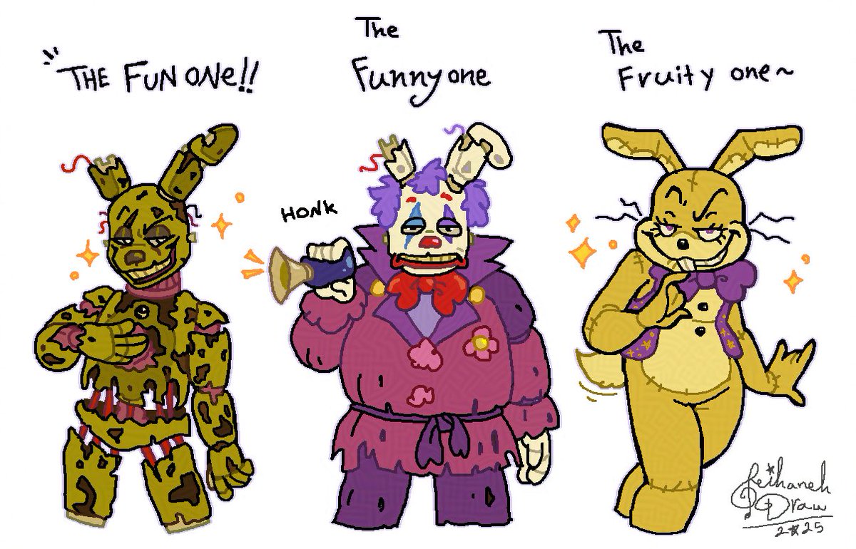 The fun one, the funny one, &amp; the other one✨ &gt;:Pc
#FiveNightsAtFreeddys #springtrap #FNAF
