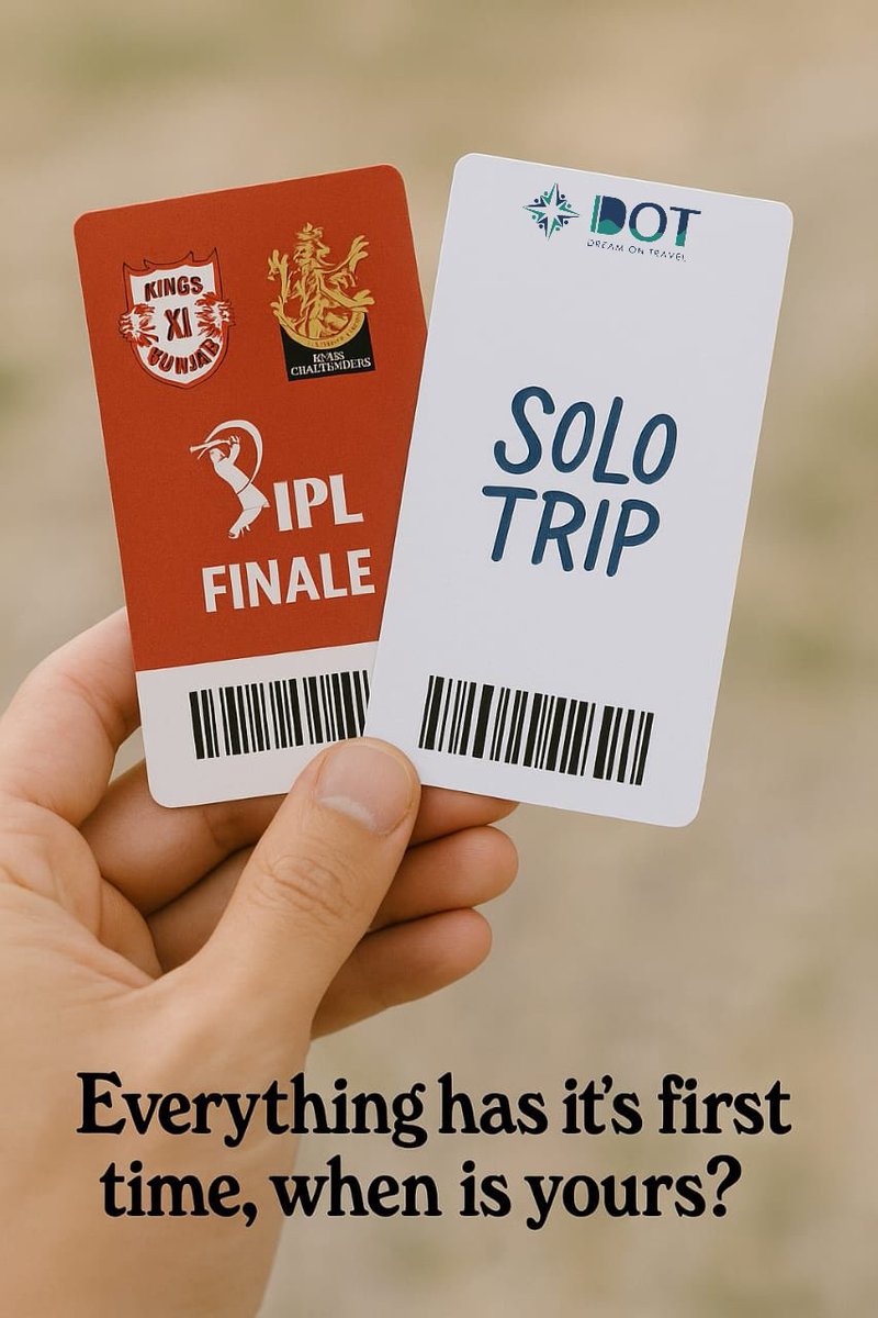 DreamOnTravel_'s tweet photo. Everything has its first time, when is yours?
#IPL2025 #IPLFinal #RCBvsPBKS https://t.co/BYdVGd6kvu