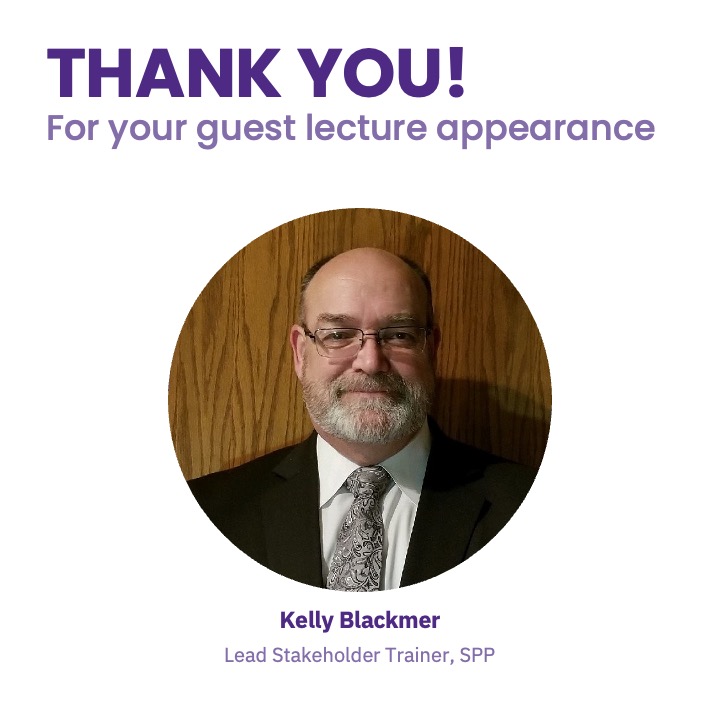 NU_MSES's tweet image. Thank you to Kelly Blackmer, Lead Stakeholder Trainer at Southwest Power Pool (SPP), for his guest lecture in ISEN 495-23: Cybersecurity &amp;amp; The Grid course.

Kelly tapped into his deep history in the energy sector to talk about operational readiness through high-fidelity training.