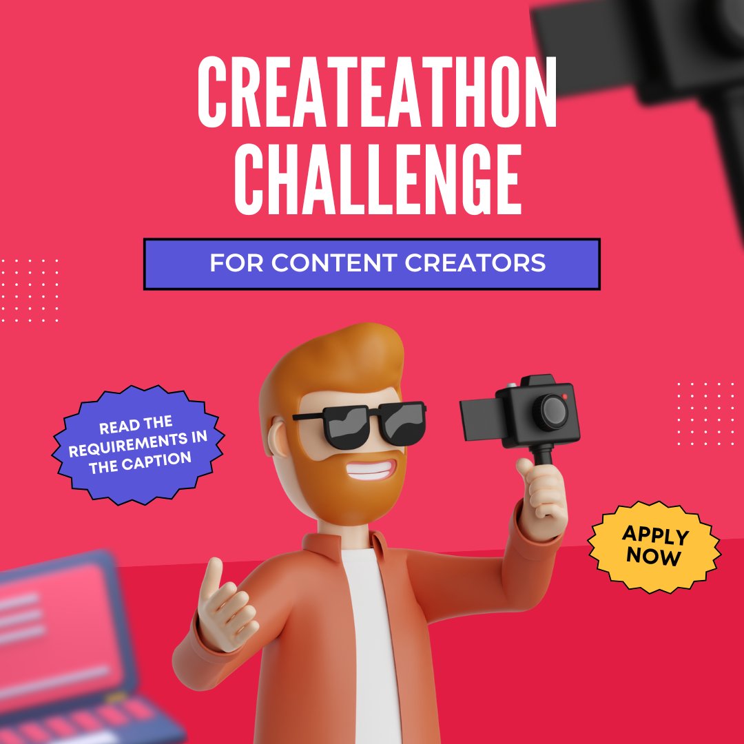 createathonn's tweet image. We are happy to announce Season 1 of our Createathon Challenge. Participate, work on your content for a week, and win prizes!
.
Comment to register!
.
#content #contentcreator #marketing #contentmarketing #digitalmarketing #socialmedia