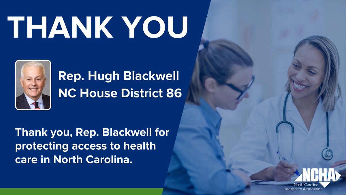 Thank you, Rep. Hugh Blackwell,  for standing up for the health of North Carolinians. Your leadership helps keep our communities healthy. We appreciate your support and look forward to working together to promote strong health outcomes across the state. #ncpol #ncga