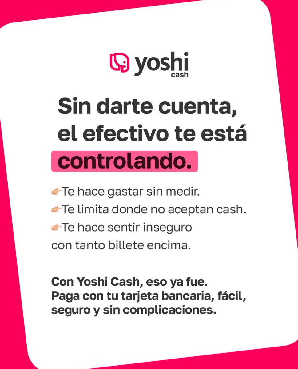 Olvídate del efectivo con Yoshi Cash y haz de tu vida mucho más fácil. 🫰