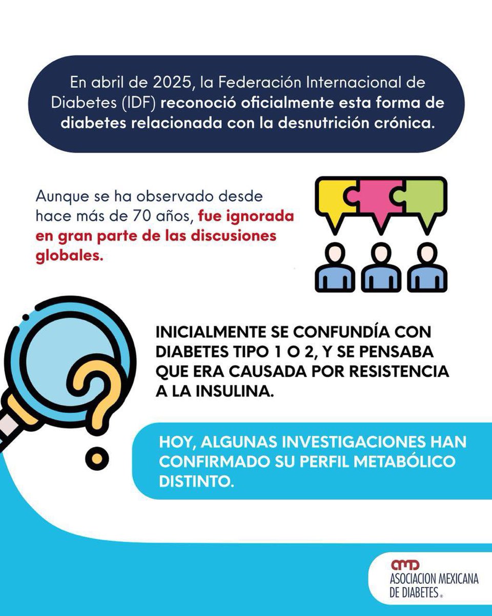 AsocMexDiabetes's tweet photo. 📣ℹ️Investigaciones recientes reconocen una nueva clasificación de diabetes que amplía nuestra comprensión

🔍Este nuevo enfoque no busca alarmar, sino ayudarnos a entender mejor la diversidad en la forma en que esta condición se presenta, progresa y responde al tratamiento. https://t.co/zLmlFpsohW