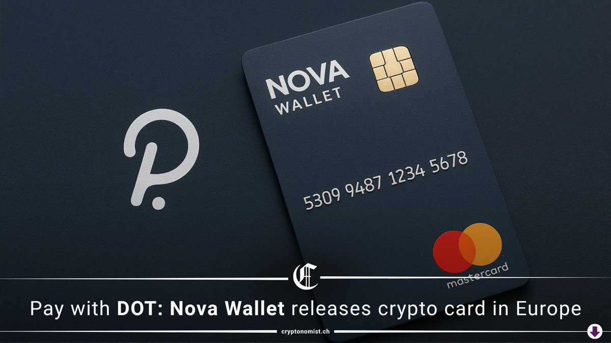 🚀 Nova Wallet launches the first Polkadot Mastercard debit card! 🔹 Load  with DOT 🔹 Spend at 150M+ merchants 🔹 Apple Pay + Google Pay compatible  🔹 Live in the European market