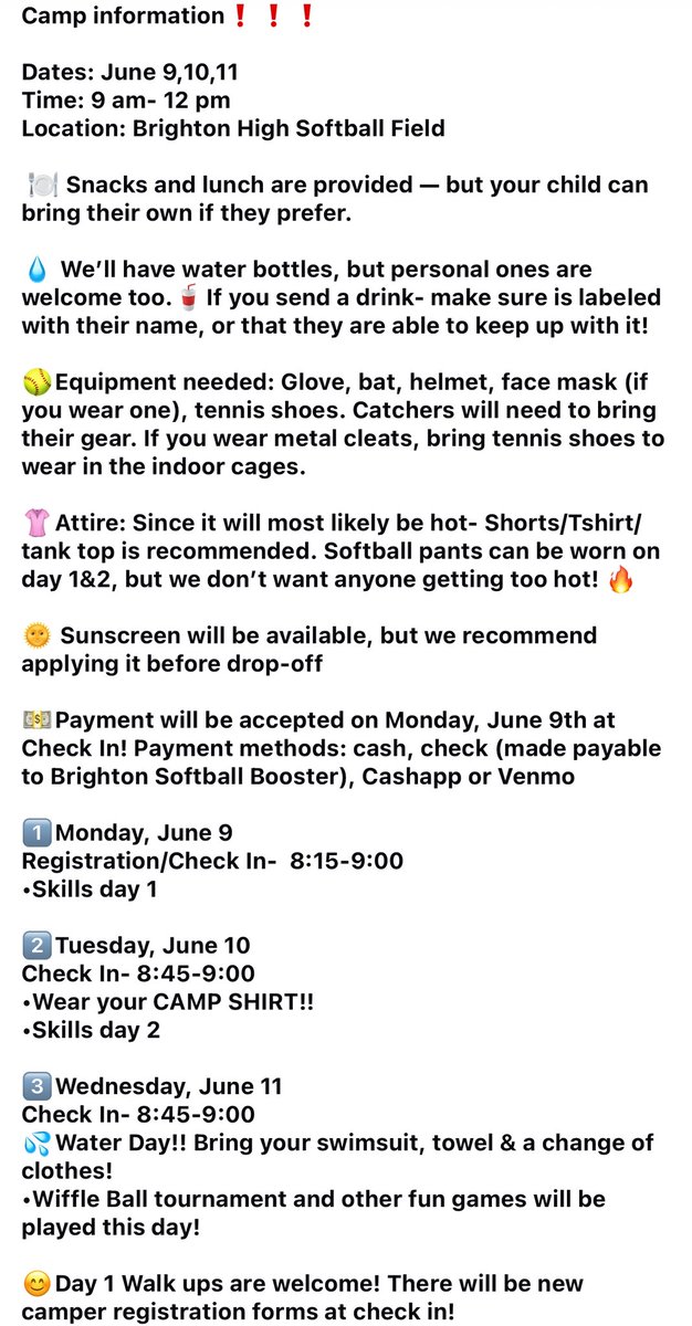 Camp Information!!!