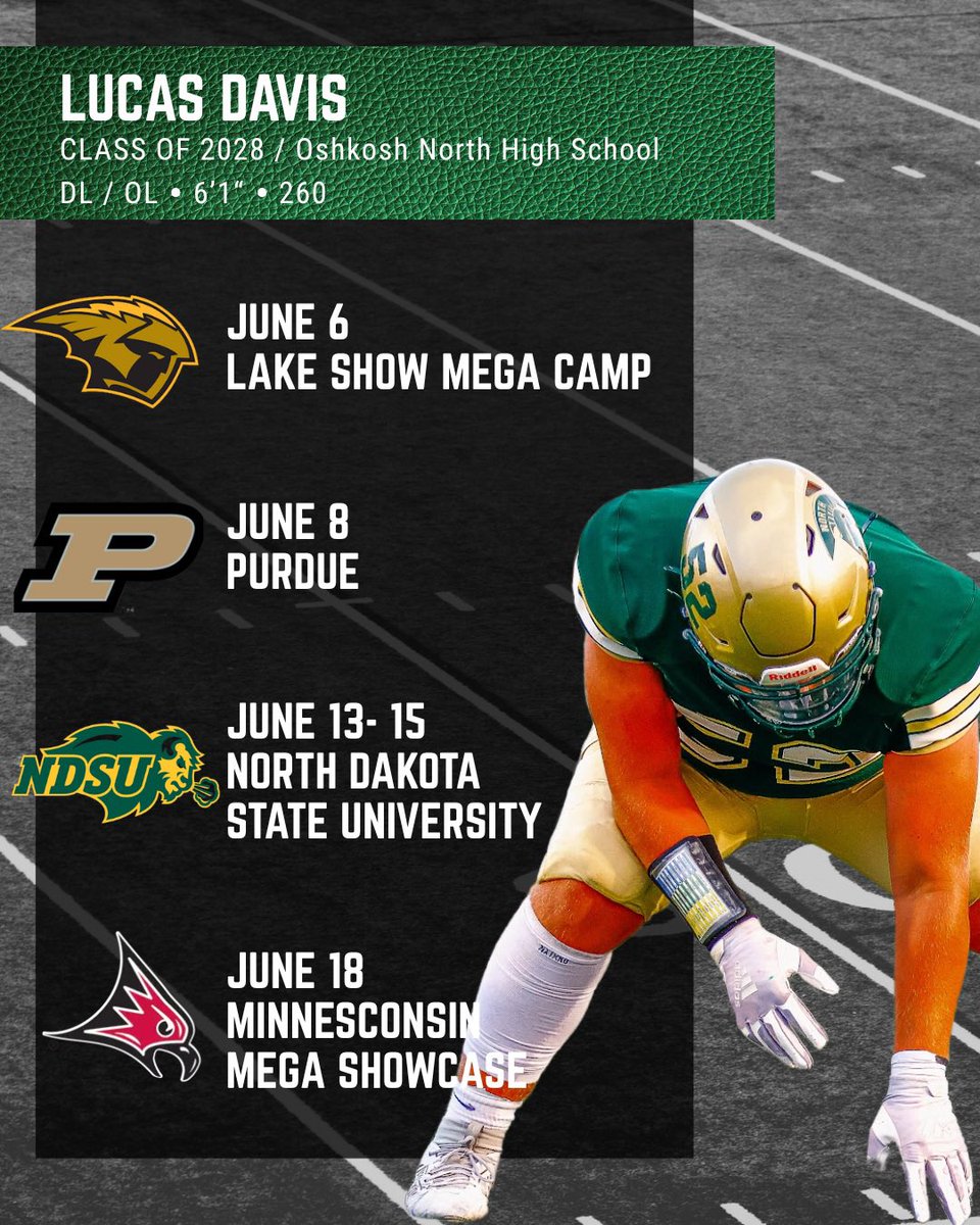🚨 JUNE 2025 CAMP SCHEDULE 🚨

Excited to compete and continue learning!
<a href="/PeteyBananas/">Peter Jennings</a> <a href="/Coach_Worsell/">Rich Worsell</a> <a href="/Coach_NMaz/">Nicholas Ⓜ️azurczak</a> 
<a href="/CoachTyRocconi/">Ty Rocconi</a> <a href="/CoachGreen93/">Kelvin Green</a> 
<a href="/NickGoeser/">Nick Goeser</a> <a href="/CoachBorgerding/">Aaron Borgerding</a> <a href="/CoachWalkerRF/">Matt Walker</a> <a href="/CoachChewy80/">Dylan Chmura</a> 
<a href="/oshkoshnorthfb/">Oshkosh North Football</a> <a href="/MJ_NFLDraft/">Mark Johnson</a> <a href="/PrepRedzoneWI/">Prep Redzone Wisconsin</a>