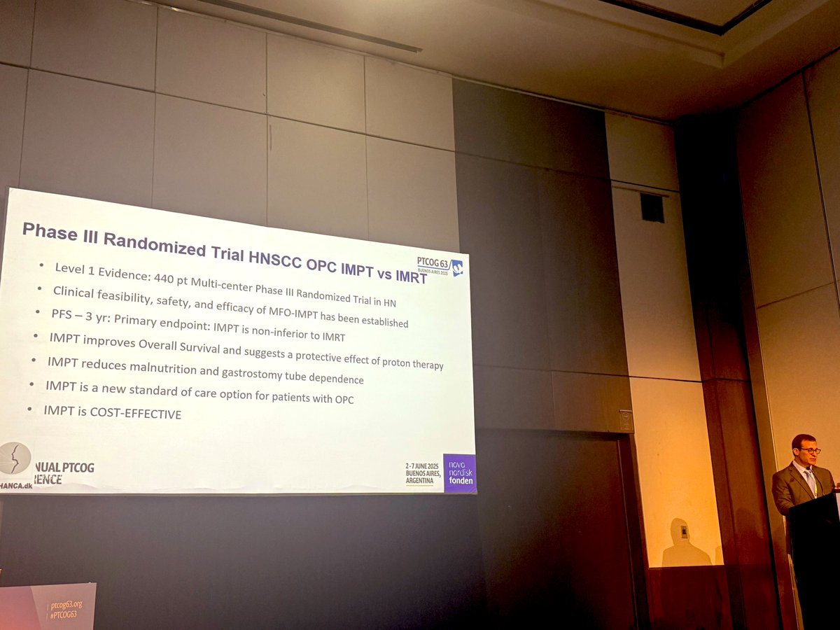 Myrsini Ioakeim-Ioannidou, MD (@myrsiniioakeim) on Twitter photo Practice-changing data from Dr. Steven Frank <a href="/SJFrankMD/">Steven J. Frank, MD</a> at #PTCOG63 on head & neck proton therapy. Level 1 evidence shows improved survival, reduced G-tube dependence, and favorable cost-effectiveness vs IMRT. A new standard is taking shape. <a href="/PTCOG_Official/">The Particle Therapy Co-Operative Group (PTCOG)</a> <a href="/MDAndersonNews/">MD Anderson Cancer Center</a> Practice-changing data from Dr. Steven Frank <a href="/SJFrankMD/">Steven J. Frank, MD</a> at #PTCOG63 on head & neck proton therapy. Level 1 evidence shows improved survival, reduced G-tube dependence, and favorable cost-effectiveness vs IMRT. A new standard is taking shape. <a href="/PTCOG_Official/">The Particle Therapy Co-Operative Group (PTCOG)</a> <a href="/MDAndersonNews/">MD Anderson Cancer Center</a>