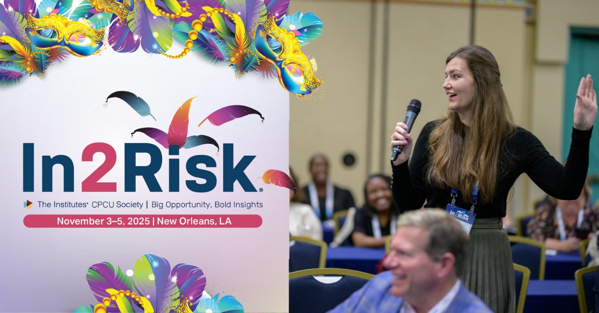 🎉🎉🎉 We've got big news! 
Registration is now open for #In2Risk25! We can't wait for you to join us this Nov. 3–5 in New Orleans for unmatched education, networking, and a little extra fun along the way. 
Get the inside scoop here &amp; save your seat: In2Risk.org