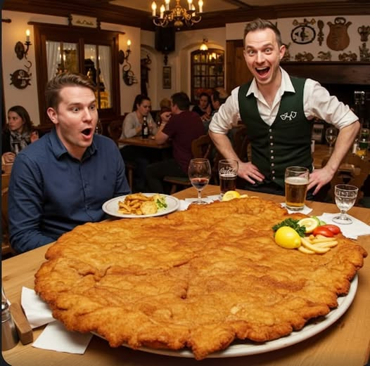 Wie moet volgens jou deze schnitzel alleen opeten?