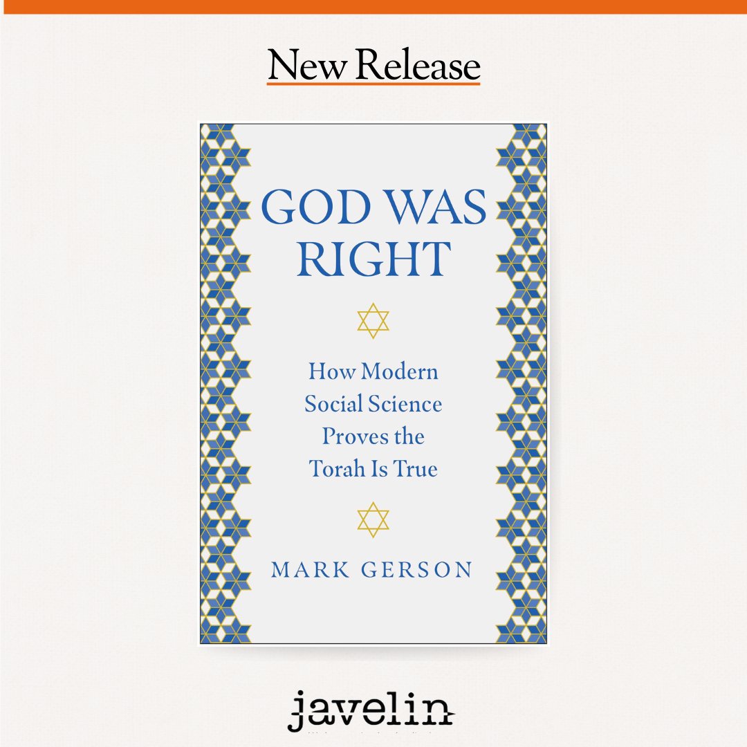 JavelinDC's tweet image. God Was Right is out today! @markgerson explores the Torah as an enduring guidebook that asks and answers life’s most practical questions, making a fearless case for why ancient biblical truths still hold answers to today’s cultural chaos. Congrats, Mark!