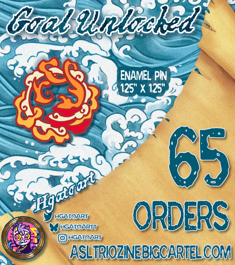 ASL Trio Zine - Creation Period (@asltriozine) on Twitter photo 💙STRETCH GOAL 3 UNLOCKED💙
Cheers, everyone! Stretch Goal 3 has been unlocked!! Celebrate with three cups of sake✨🍶✨🍶✨🍶✨
This enamel pin designed by <a href="/hgatoart/">Michi HG - Madrid Otaku</a> will be added to Full, Merch & Midway Bundles!
Shop: asltriozine.bigcartel.com
#onepiece #ASL #ace #sabo #luffy 💙STRETCH GOAL 3 UNLOCKED💙
Cheers, everyone! Stretch Goal 3 has been unlocked!! Celebrate with three cups of sake✨🍶✨🍶✨🍶✨
This enamel pin designed by <a href="/hgatoart/">Michi HG - Madrid Otaku</a> will be added to Full, Merch & Midway Bundles!
Shop: asltriozine.bigcartel.com
#onepiece #ASL #ace #sabo #luffy