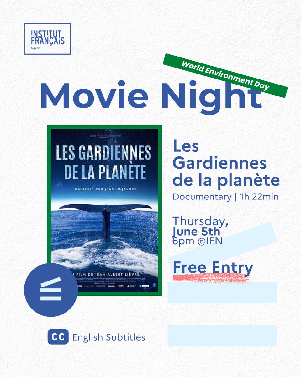 🌍As part of our #WorldEnvironmentDay celebrations, join us this Thursday for the screening of 'Les Gardiennes de la planète' — a powerful film about our connection to nature.

Don’t miss it!
Entry is FREE / RSVP here: buff.ly/nCbzOcN

#ClimateAction #EcoCinema #WED2025
