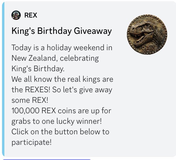 What an opportunity for a Rexcoins headstart! 
Rexcoins are used to gain unique LTD quantity wearables. Not too late, join the discord (link in bio) to participate.