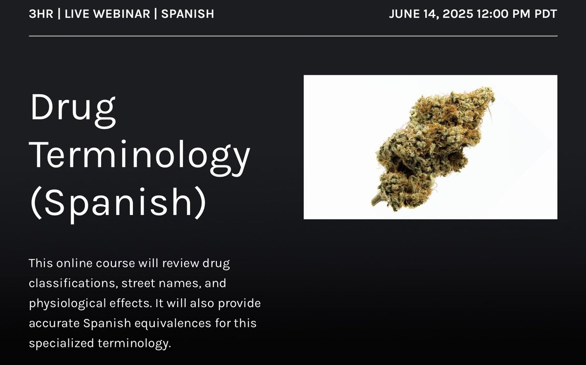 Fernando A. Navarro (@navarrotradmed) on Twitter photo Live Webinar (3 h)
“Drug terminology (EN-ES)”
<a href="/TransInterpret/">TransInterpreting</a>🇺🇸, June 14
Info: transinterpreting.com/drugterminolog… Live Webinar (3 h)
“Drug terminology (EN-ES)”
<a href="/TransInterpret/">TransInterpreting</a>🇺🇸, June 14
Info: transinterpreting.com/drugterminolog…