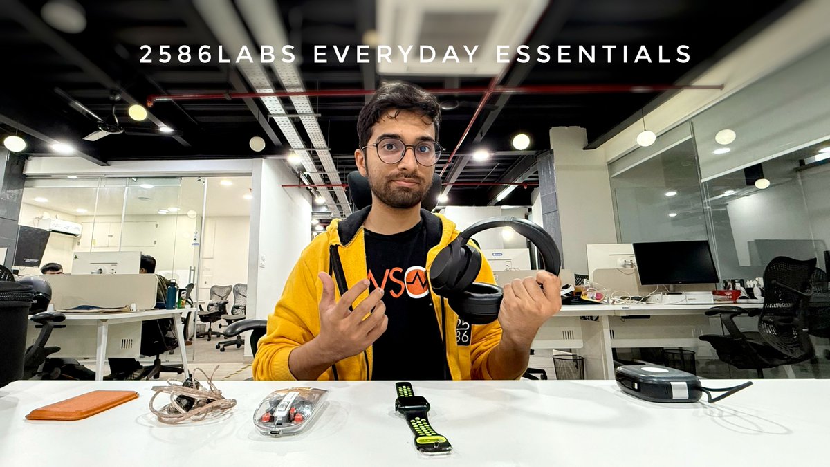 Ever wondered what fuels the minds behind <a href="/devfolio/">Devfolio</a> &amp; <a href="/foldmoney_/">Fold</a>? (It's not just coffee and Jhumri)

Introducing 2586Labs Everyday Essentials - a peek into our bags, brains, and bizarre belongings 🎒💻🐈

🎞️ Trailer's here. Episode 1 drops tomorrow.

youtu.be/YM-AjSNmnEw