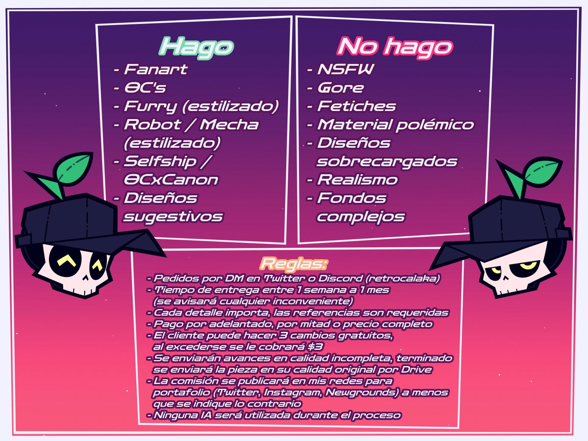 COMISIONES ABIERTAS 🗣‼

Cualquier consulta pueden mandarme un DM 👍
Pagos sólo por PayPal de momento
Compartir también ayuda ✨
#opencommissions #ComisionesAbiertas