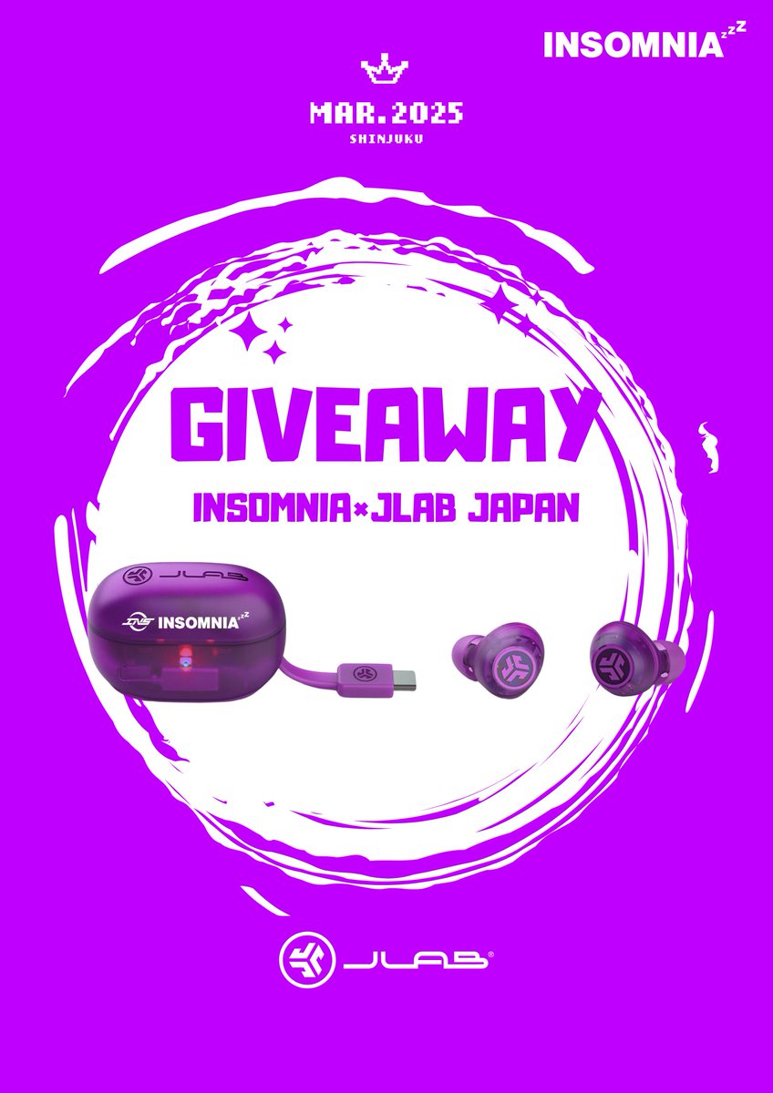 💤ポケモンユナイト部門大阪壮行会記念💤
INSOMNIA×JLabJapan コラボの「GO POP ANC TRUE WIRELESS EARBUDS」を1名様にプレゼント❣

① <a href="/insomnia_esp/">INSOMNIA💤</a> をフォロー
② 本投稿をRP

2025/6/20(金)14:59迄 ⏰

※当選のご案内のためDMの開放をお願いいたします

#INSWIN #INSOMNIA #JLab