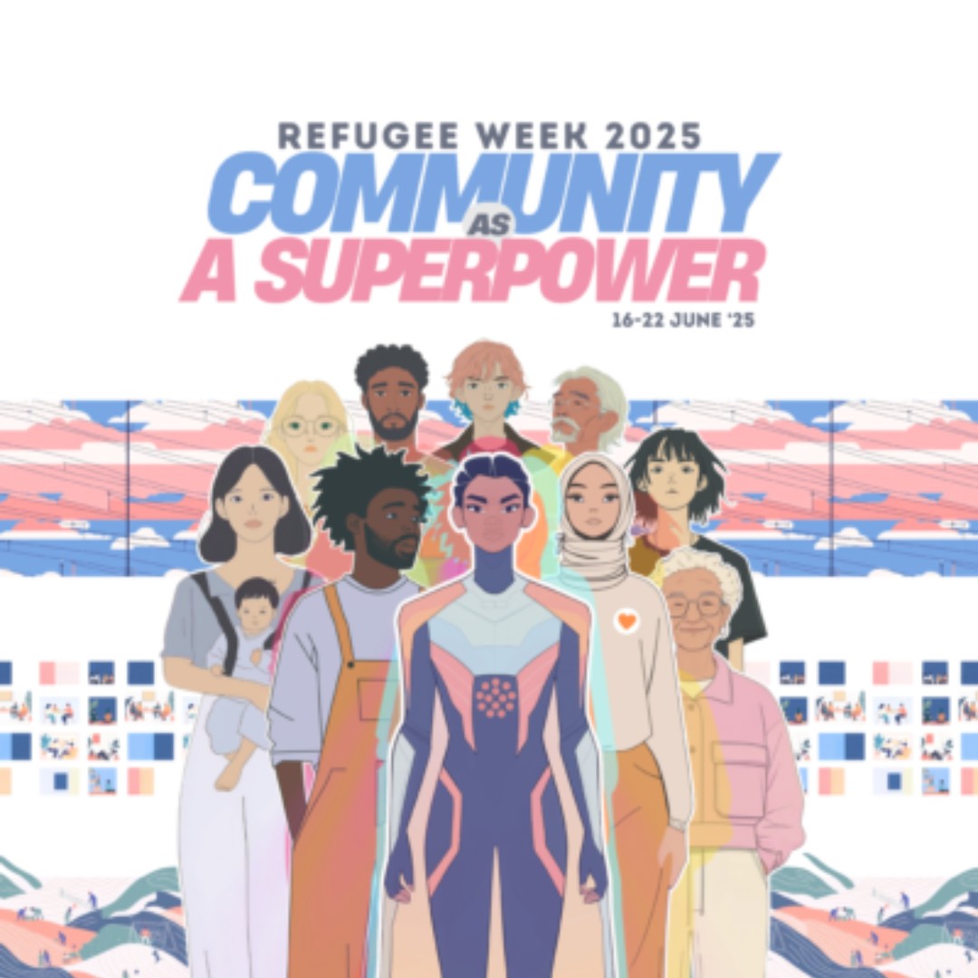 The theme for this years' Refugee Week (16th-22nd June) is “Community as a Superpower". 

Refugee Week is the world’s largest arts &amp; culture festival celebrating the contributions, creativity and resilience of refugees and people seeking sanctuary.