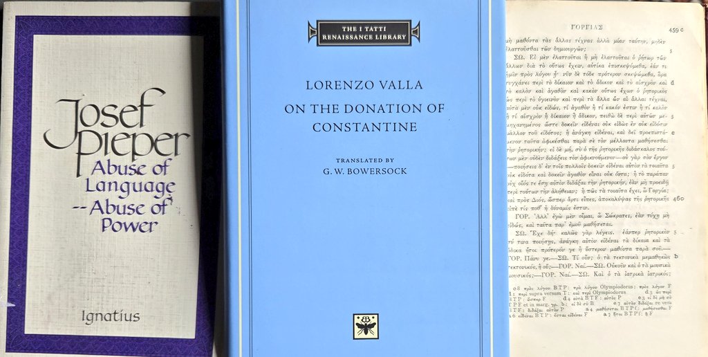 What are you currently reading, friends? I'm hopping between Valla, Pieper and Plato as the mood strikes.
Let us know below (and pictures welcome!):