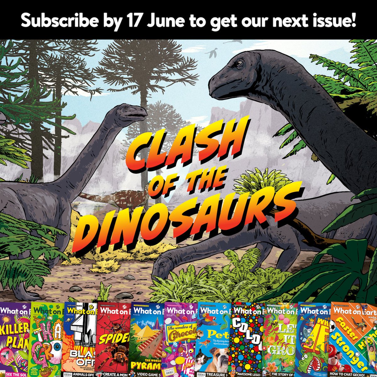 What on Earth! Books (@whatonearthbook) on Twitter photo Subscribe by 17th June to get the next issue of <a href="/WhatonEarth_Mag/">What on Earth! Magazine</a>!
🦖 Discover if T. rex comes out on top in a Clash of the Dinosaurs
🤮 Sniff out 10 of the smelliest things on Earth
🤖 Marvel at 20 machines that changed the world
10% discount + a FREE copy of Listified! Subscribe by 17th June to get the next issue of <a href="/WhatonEarth_Mag/">What on Earth! Magazine</a>!
🦖 Discover if T. rex comes out on top in a Clash of the Dinosaurs
🤮 Sniff out 10 of the smelliest things on Earth
🤖 Marvel at 20 machines that changed the world
10% discount + a FREE copy of Listified!