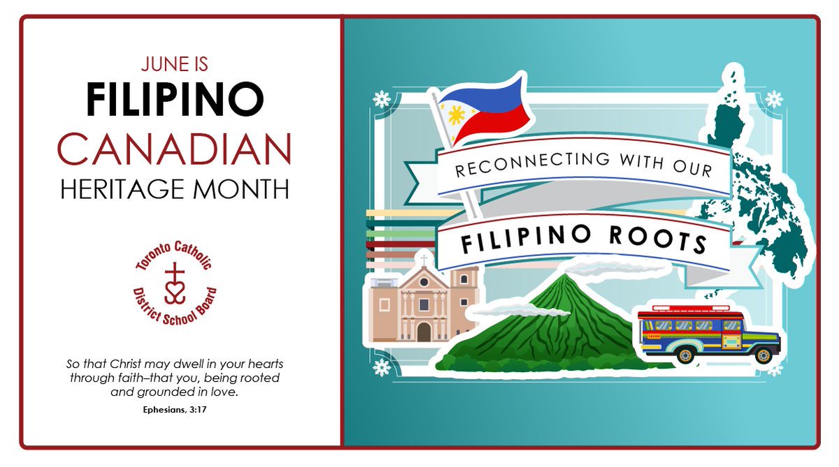 June is Filipino Canadian Heritage Month. 

We acknowledge the long &amp; rich history of Filipino Canadians and their contributions to Canada.

June 12 is also proclaimed as Filipino Heritage Day at #TCDSB. 

↪️ bit.ly/3OMubLb