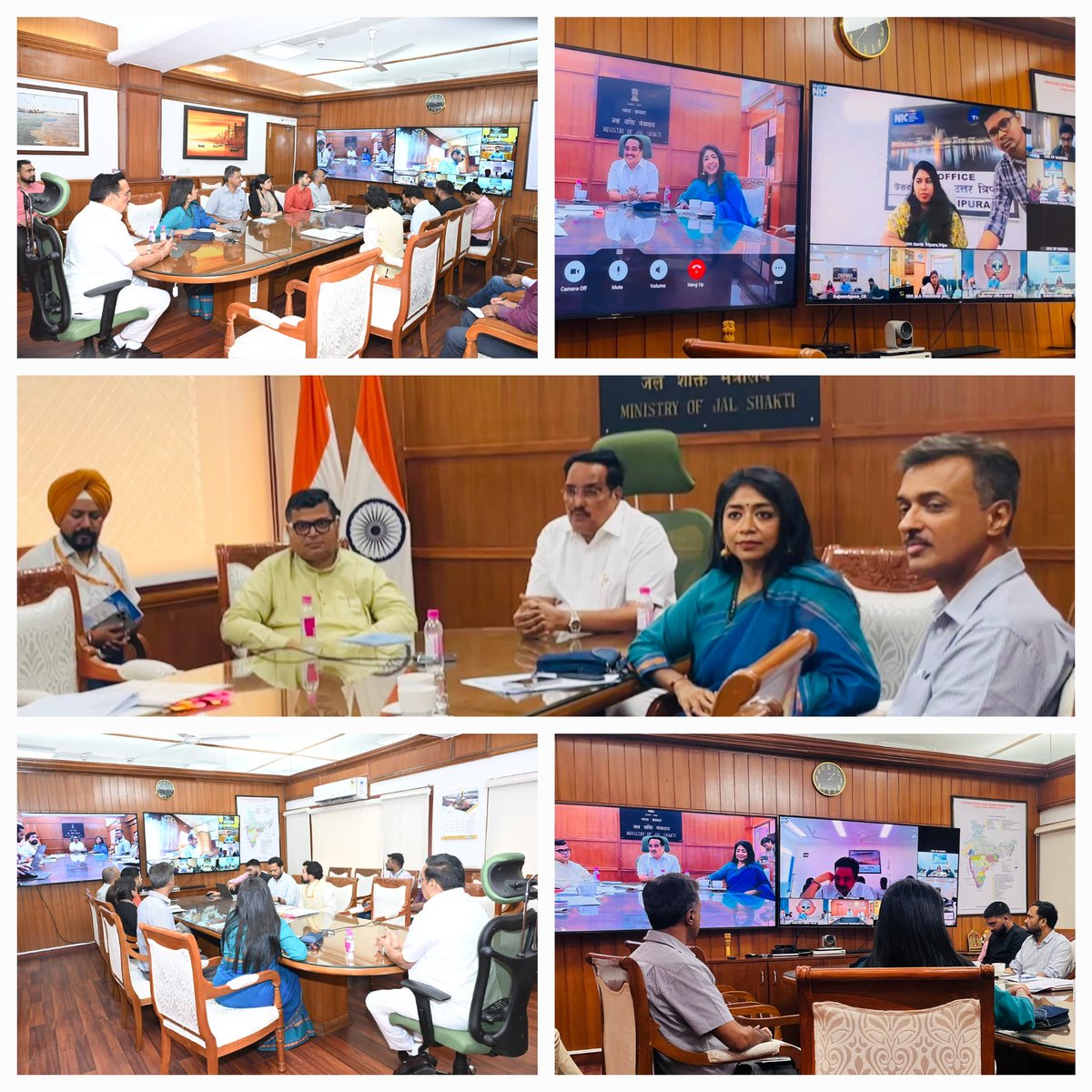 nwmgoi's tweet photo. Hon’ble MoJS @CRPaatil met virtually with JSJB 1.0 winning districts today praised their on-ground efforts👏 
Rajouri, Khandwa, Balod, Jaipur, North Tripura, Coimbatore &amp;
Jitesh Patil @Collector_BDD for bringing HPM's @narendramodi Whole of Govt &amp; Whole society vision to life💧 https://t.co/wpvfb2itku