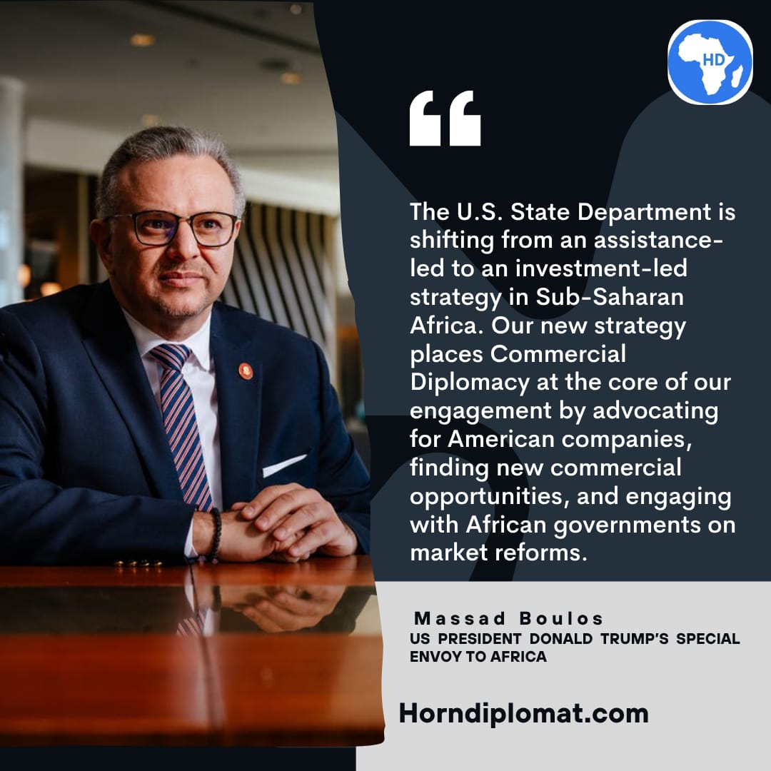 New U.S. Strategy in Africa 🇺🇸🌍

The U.S. State Dept is shifting from an assistance-led to an investment-led approach in Sub-Saharan Africa.

“Commercial Diplomacy is now at the core of our engagement,” said Massad Boulos , President Trump’s special envoy to Africa