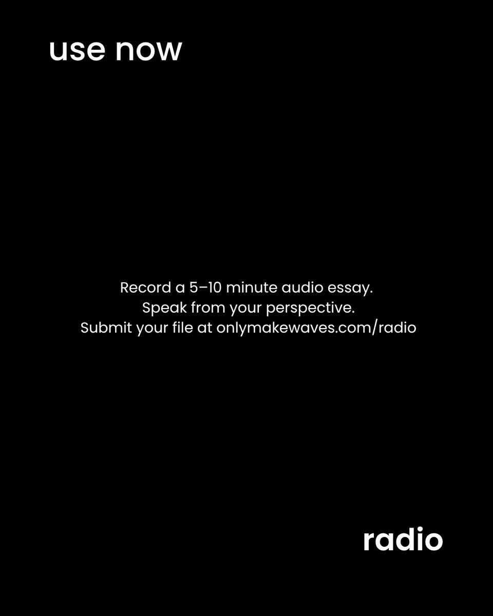 In addition to 30-minute creative shows, we’re now inviting artists of all disciplines to submit 5–10 minute audio essays — focused on reflection, insight, and the deeper reasons behind their work.
Submit yours at: onlymakewaves.com/radio