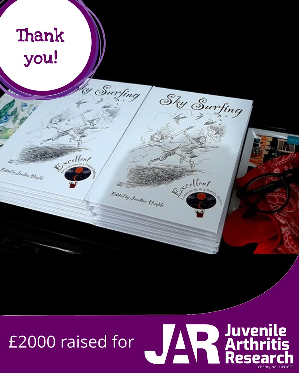JAR Project (now on B___sky) (@jarproject) on Twitter photo We’re thrilled to share an exciting milestone - “Sky Surfing” Poetry anthology reaches £2,000 in support of Juvenile Arthritis Research. A special thank you to all involved and especially Colin West, <a href="/JonathanHumble/">Jonathan Humble 🎈</a> and Yorkshire Times. jarproject.org/news/2025/skys… We’re thrilled to share an exciting milestone - “Sky Surfing” Poetry anthology reaches £2,000 in support of Juvenile Arthritis Research. A special thank you to all involved and especially Colin West, <a href="/JonathanHumble/">Jonathan Humble 🎈</a> and Yorkshire Times. jarproject.org/news/2025/skys…