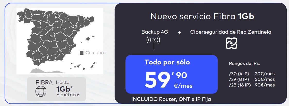 TubularTel's tweet photo. ¿Tienes 2 fibras en tu empresa? La principal y una de back up?

¿Sabes que si falla la principal, la secundaria no te mantiene la IP? ¿Cuánto dinero te cuesta cada caída de internet?
Por solo 59.90€/mes puedes tener una fibra simétrica de 1GB con Back up móvil manteniendo IP https://t.co/CnNoQCuzHl