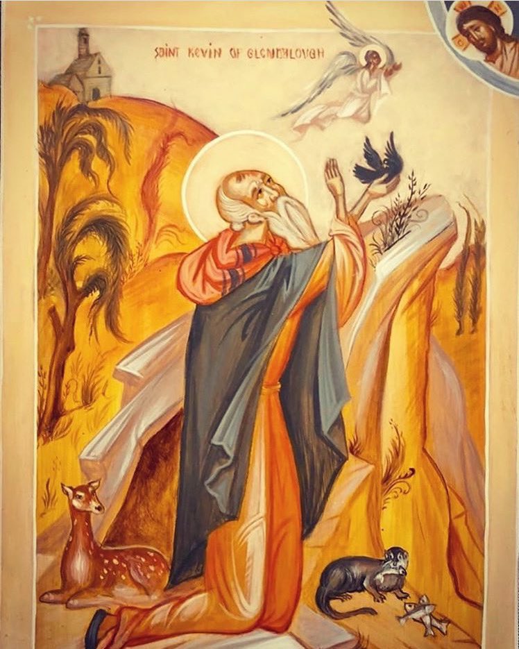 peoriapiper's tweet photo. Today is the feast day of Saint Kevin of Glendalough. He was a hermit and later Abbott of a monastery he founded. A man after my own heart. St Kevin of Glendalough pray for us! #stkevin #glendalough #glendaloughmonastery #hermit #monastery #feastday #saint #catholic 🇻🇦 https://t.co/9JPUjX7gUY