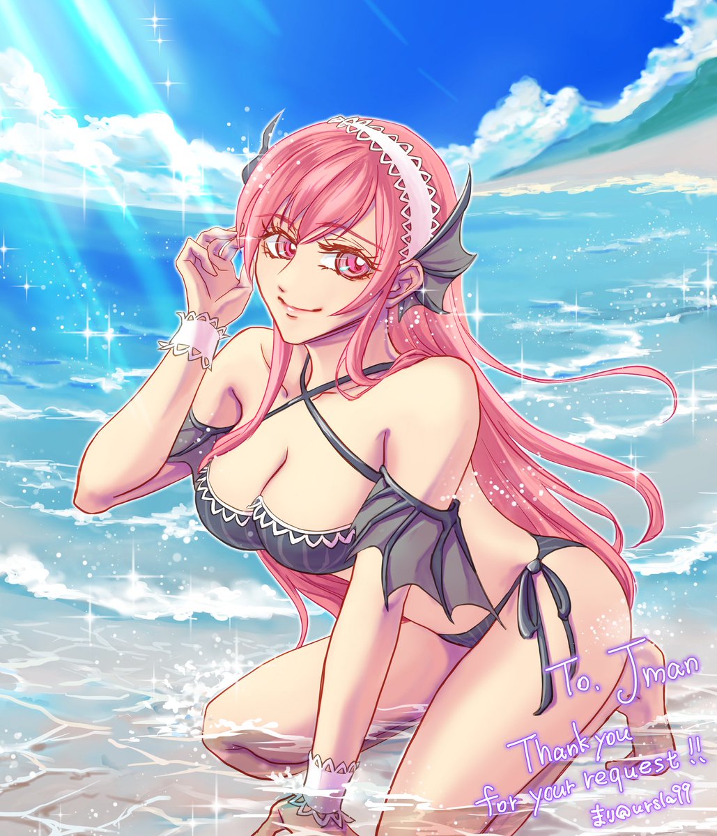ursla99's tweet image. Skeb納品しました!FE覚醒のセルジュさんを浜辺で描いて欲しいとのことでしたので水着姿で✌️これからの季節にぴったりなリクエストをありがとうございました🫶