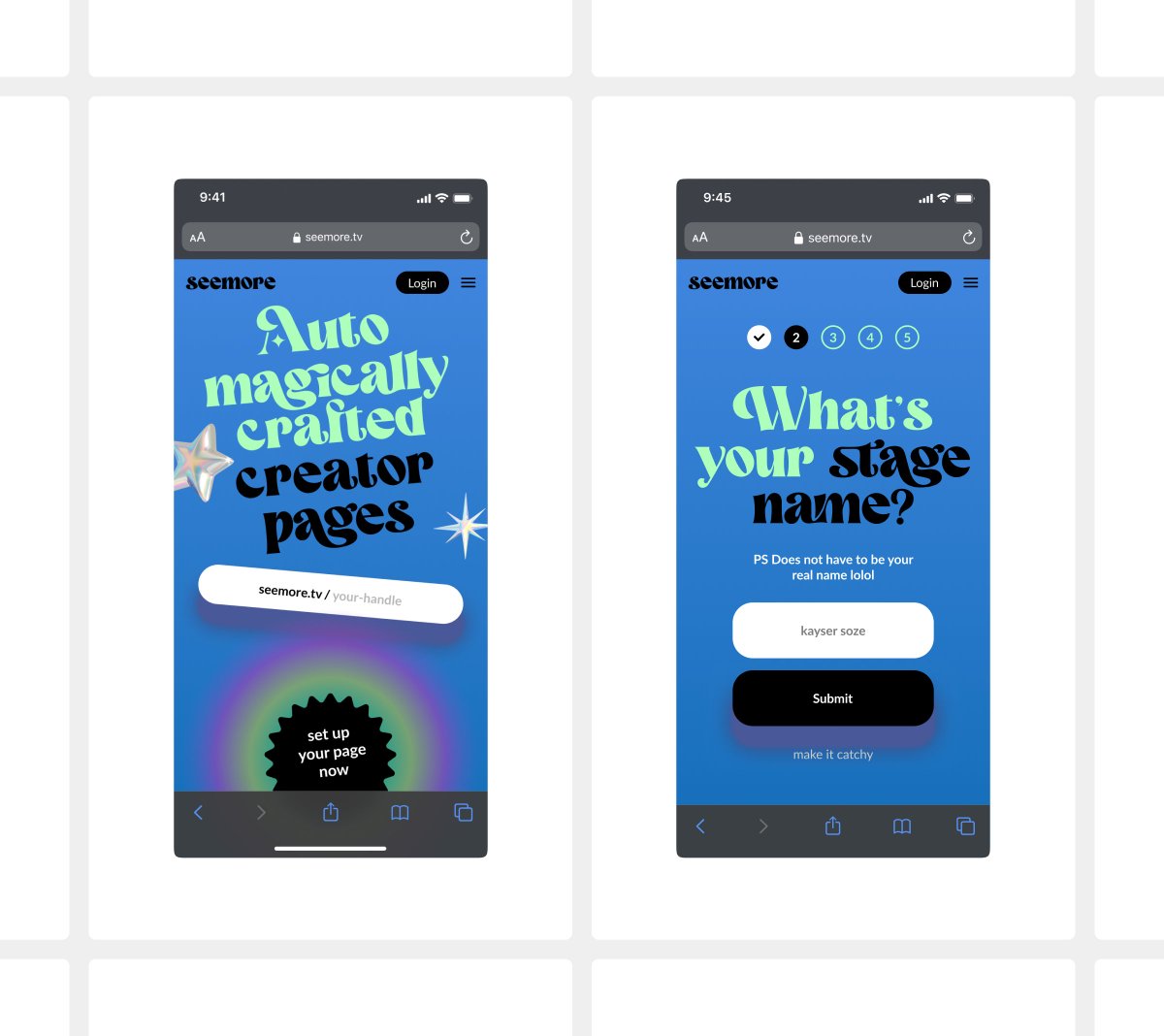 Early redesign exploration for a linktree style product