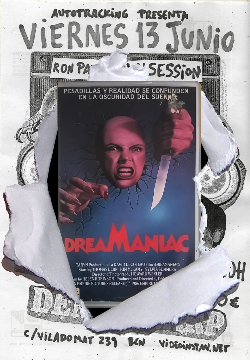Volvemos el Viernes 13 de Junio al <a href="/videoinstan/">VIDEO INSTAN</a> para ofreceros una sesión doble de VHS por solo 5€

A las 19:00 tendremos "DreaManiac" 1986

El "debut" en la dirección de David DeCoteau ("Creepozoides" y "La venganza de los muñecos 2")

Entradas
videoinstan.net/pelicula/autot…