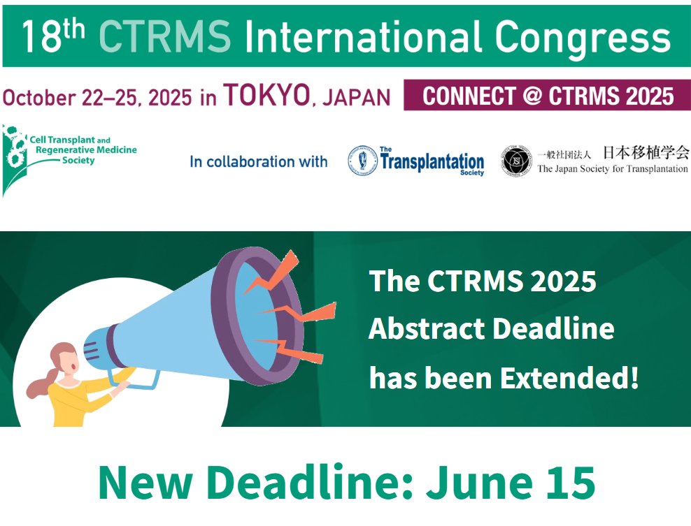 Missed the deadline? 
You still have time! 
We’re extending the call for abstracts until June 15 giving you one last chance to share your research, connect with global experts.

Submit now!
ctrms2025.org
