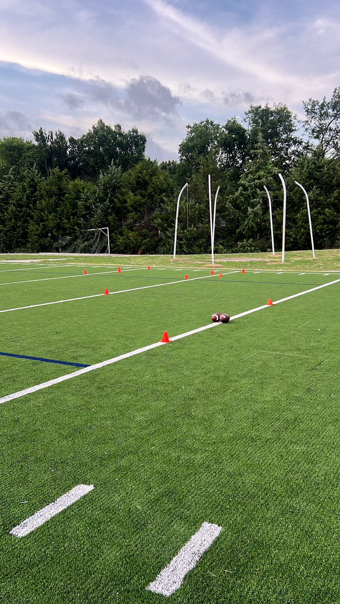 Setting up for Day 2 of football camp